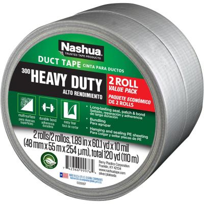 1-7/8 in. x 120 yd. 300 Heavy-Duty Duct Tape (2-Pack) in Silver